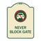 Signmission Never Block Gate with No CarHeavy-Gauge Aluminum Architectural Sign, 24" x 18", TG-1824-23862 A-DES-TG-1824-23862 - alternate 1